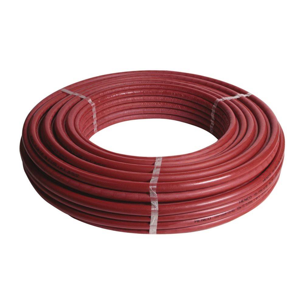 Труба металлопластиковая PEXc-AL-PEXc Henco Standard 20х2 мм в красной изоляции 10 мм бухта 50 м 20RI10-50