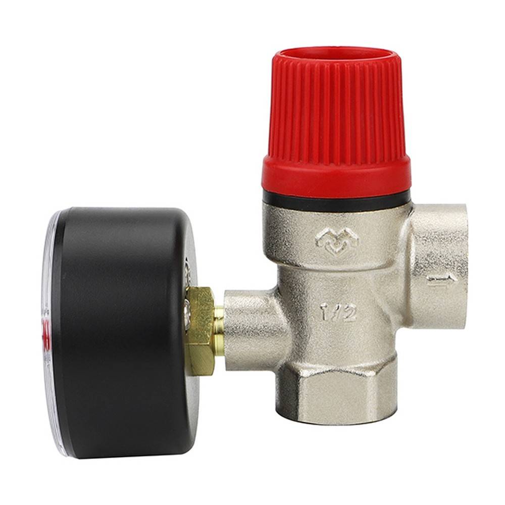 Клапан предохранительный мембранный VARMEGA 1/2 3 бар с манометром VM16614