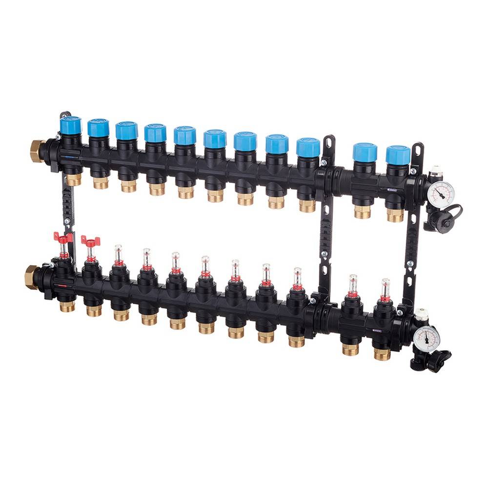 Коллекторная группа Henco MDK 1 x 11 x 3/4 EK композитная с расходомерами и термометрами MDK-11