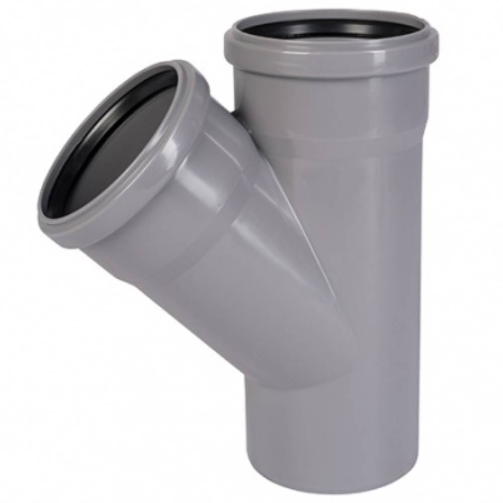 Тройник канализационный Ostendorf HTEA 50/50 мм 45° белый 112215