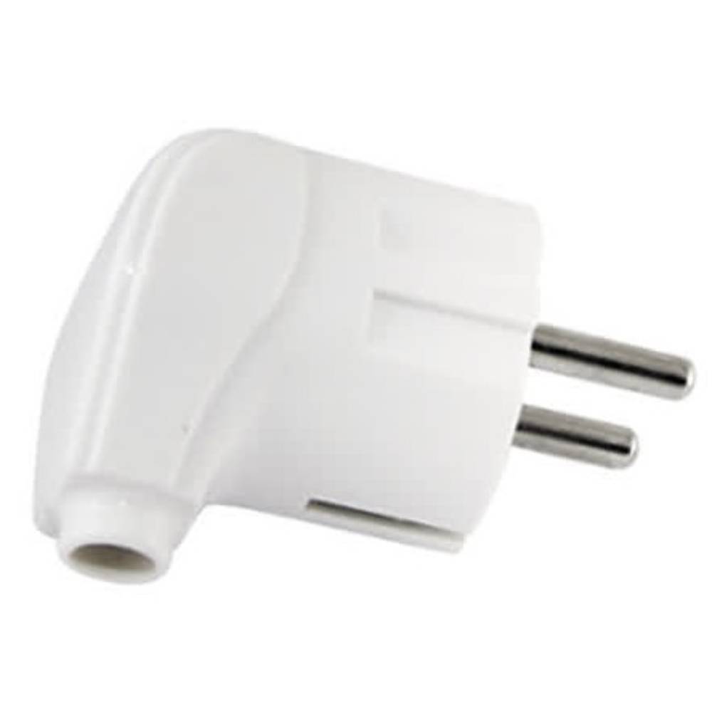 Вилка штепсельная TDM ELECTRIC Народная угловая с заземлением 16 А 250 В белая SQ0613-0002