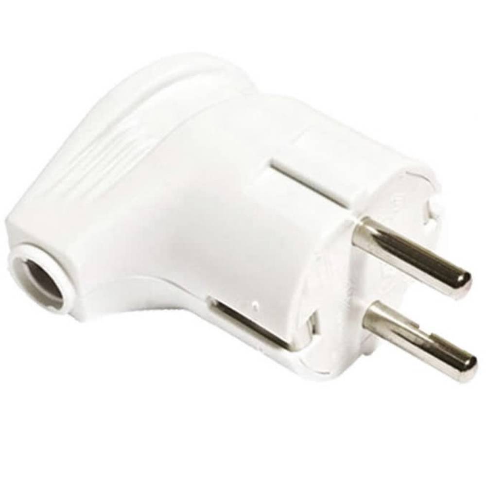 Вилка штепсельная TDM ELECTRIC угловая с заземлением 16 А 250 В белая SQ0601-0002