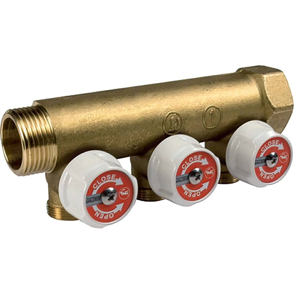 Коллектор сантехнический Giacomini с вентилями 1 x 16 на 3 выхода R585CY043