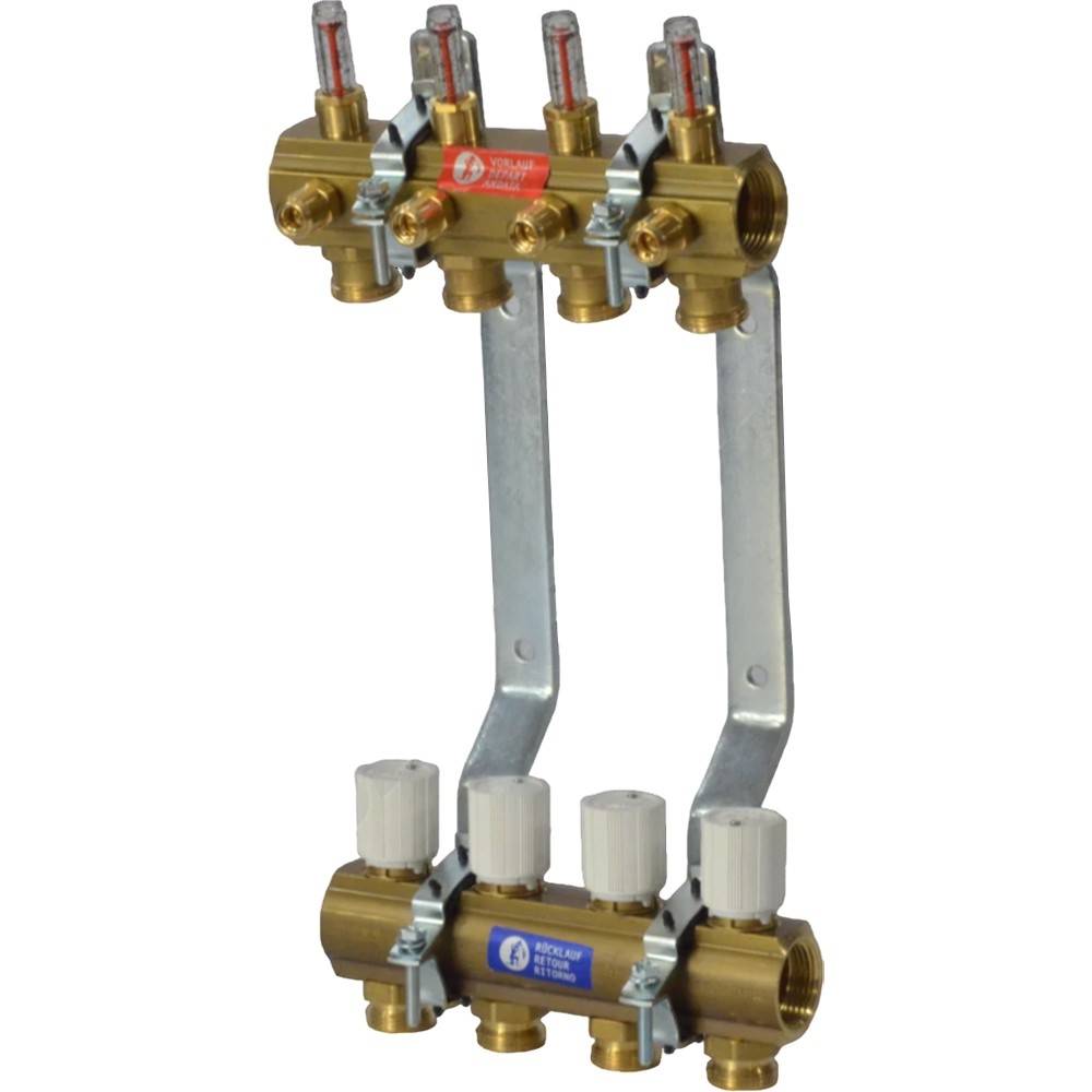 Комплект коллекторного узла Giacomini 1 x 3/4E на 4 выхода R553KY064