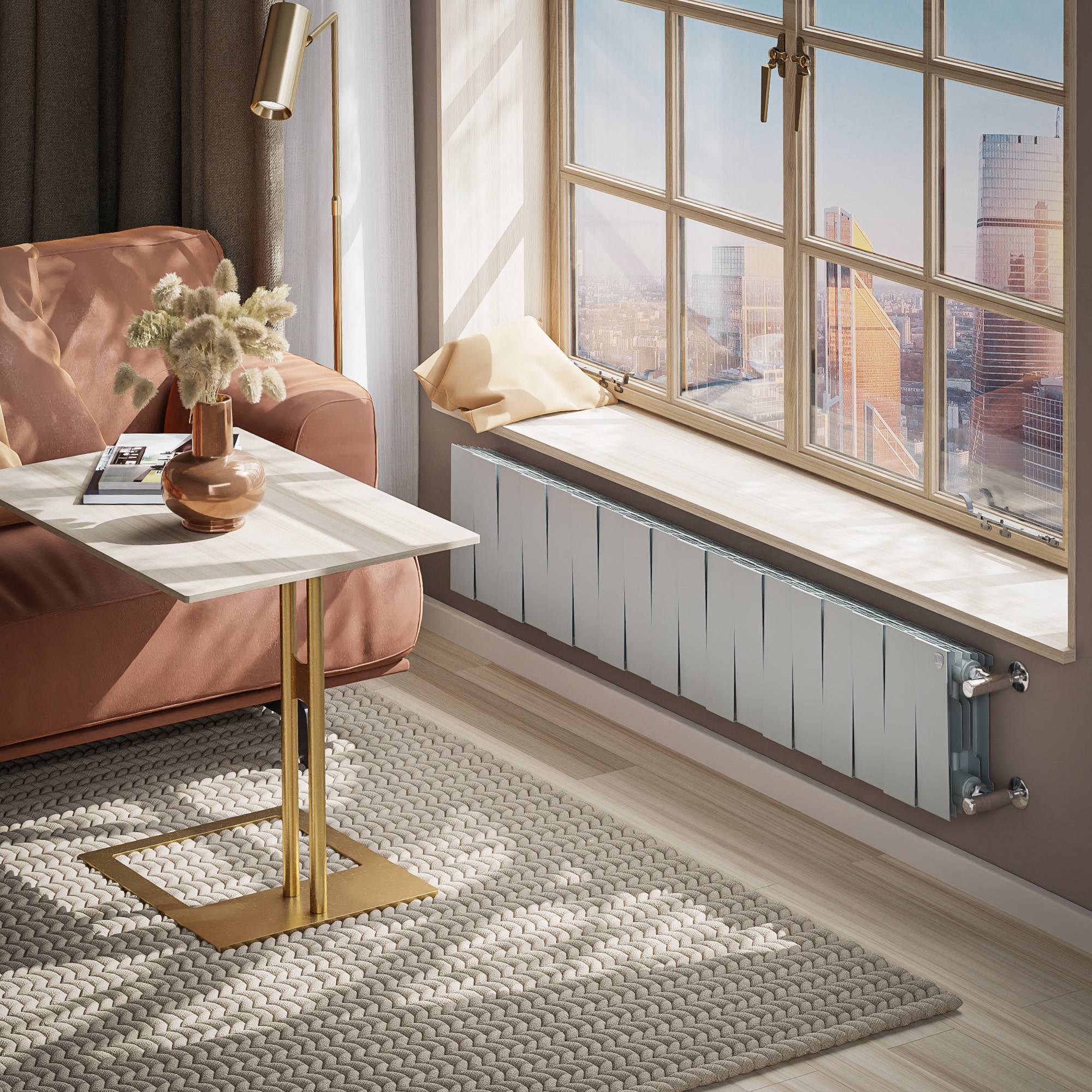 Радиатор биметаллический Royal Thermo PianoForte 200 Серебристый 18 секций боковое подключение НС-1682313