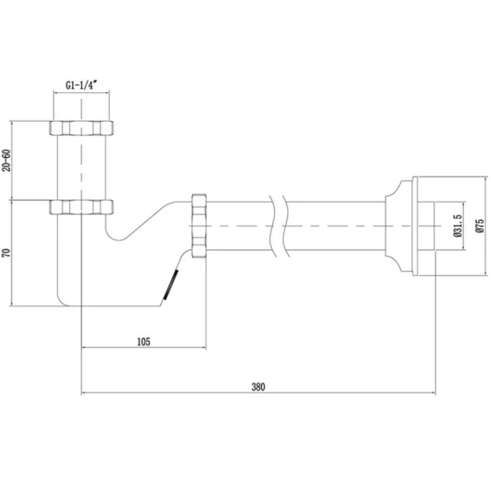 Сифон для биде VIEIR VRQ36 1 1/4 x 32 мм латунь хром VRQ36