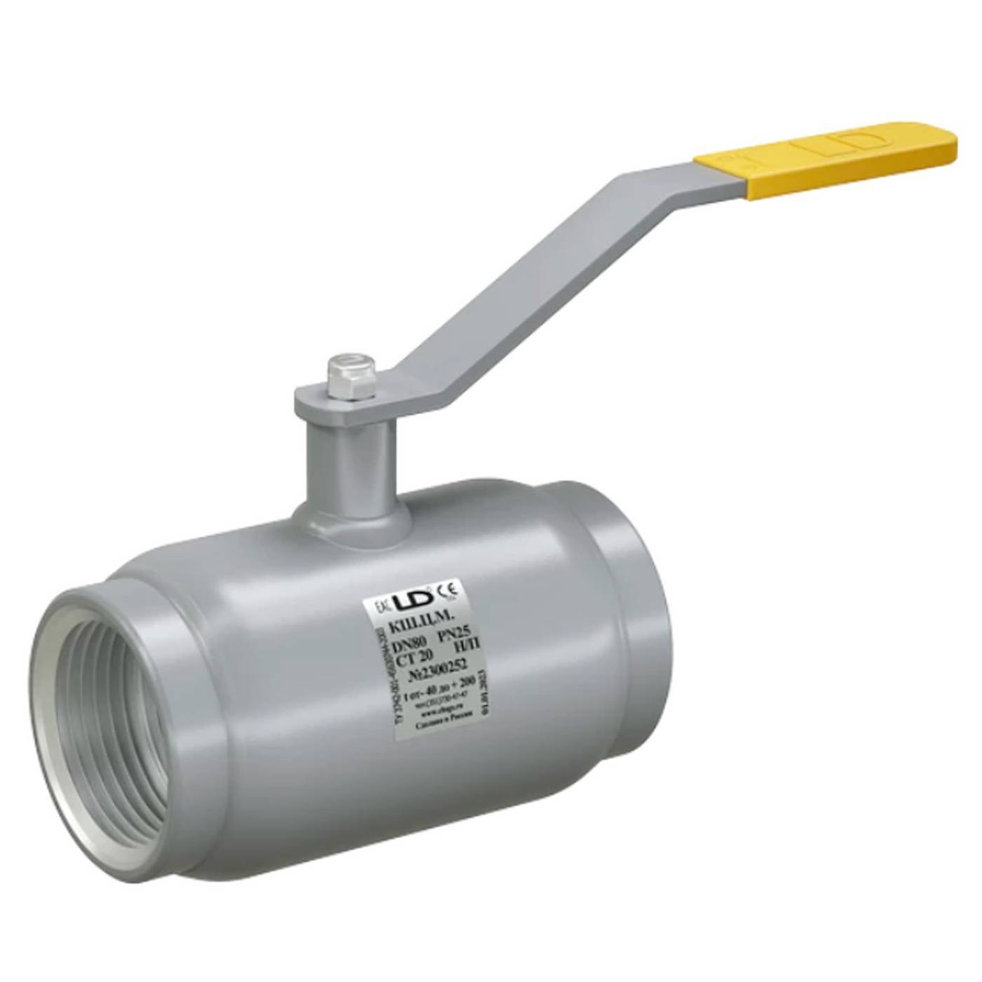 Кран шаровой стальной муфтовый LD Pride Ду15 Ру40 полнопроходной 47.15.В-В.Б