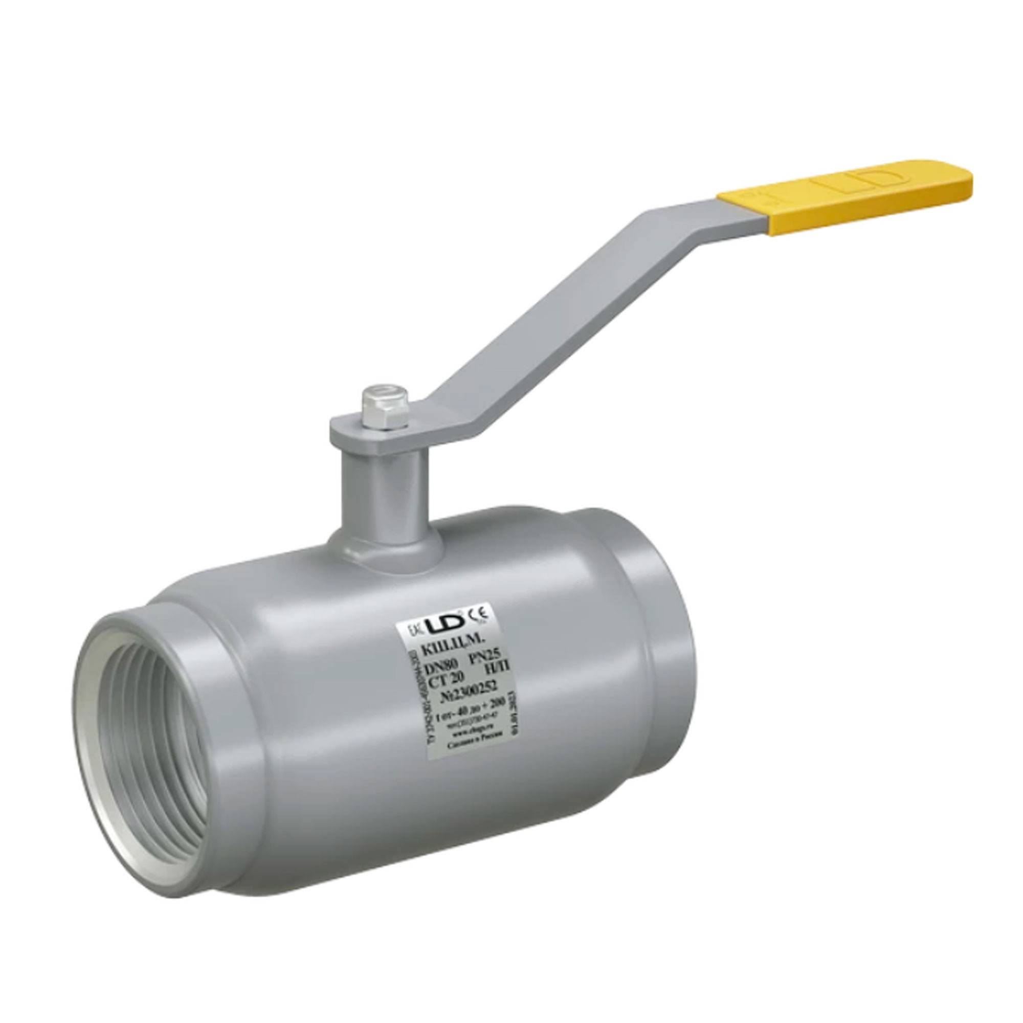 Кран шаровой стальной муфтовый LD Ду 25 Ру 40 полнопроходной 1292323