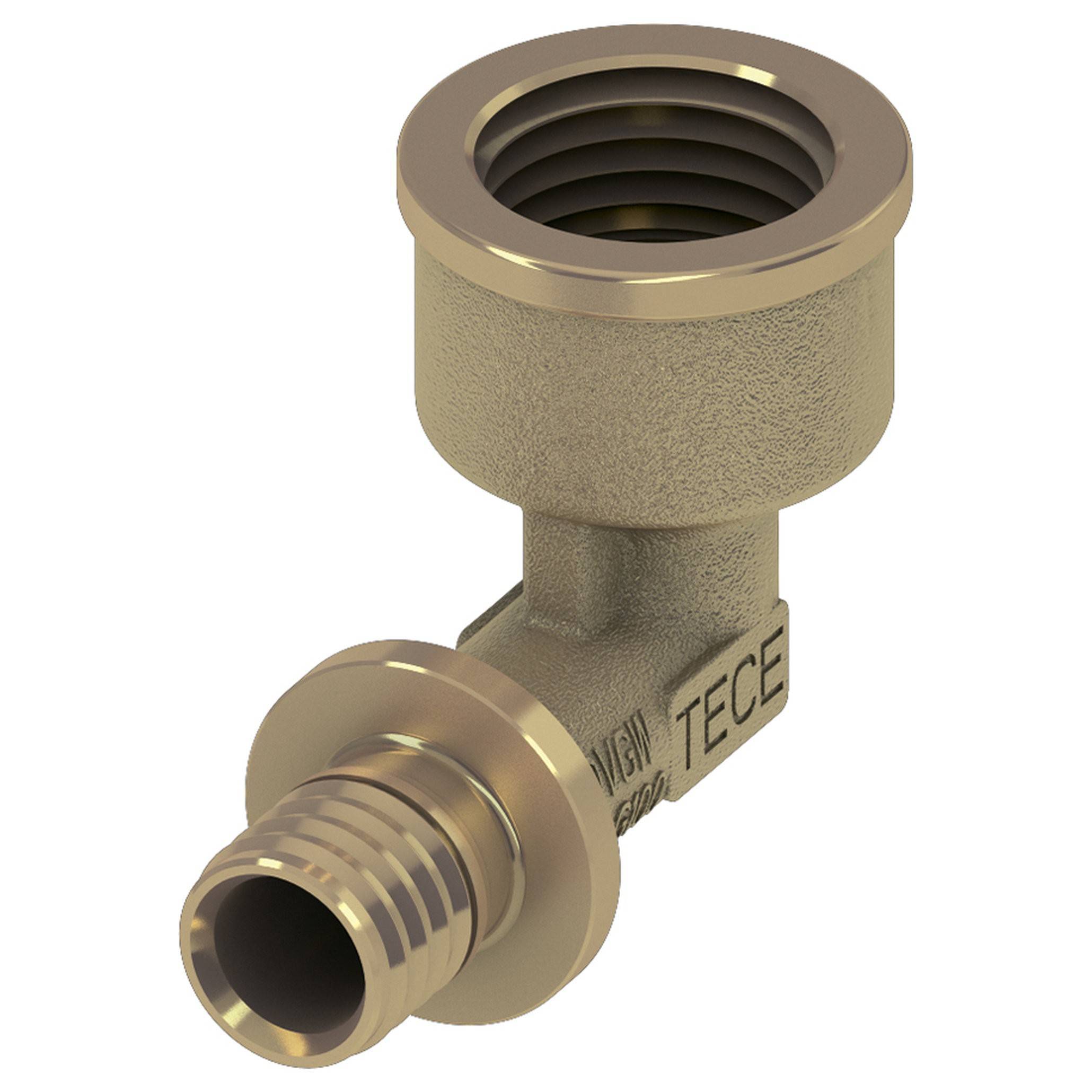 Уголок соединительный TECE с муфтой 16х1/2 дюйма латунь 768016