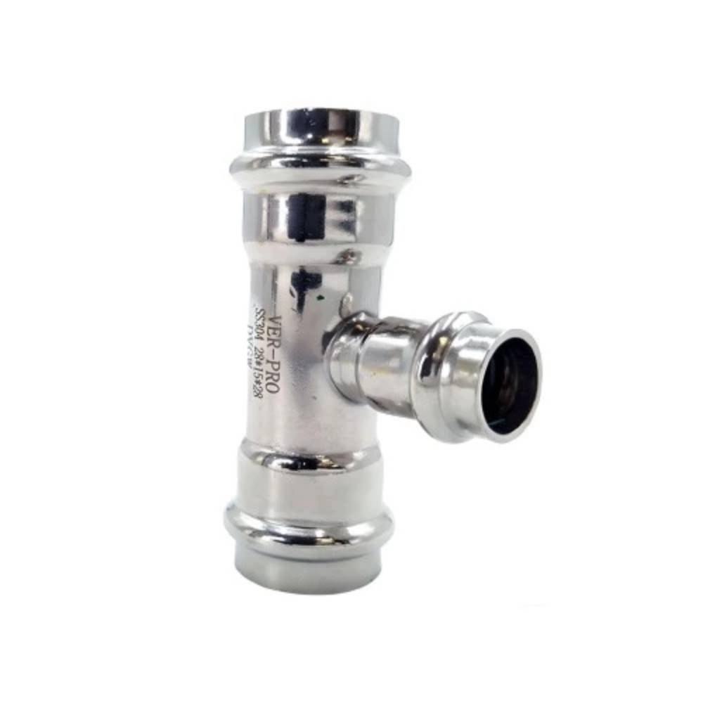 Тройник пресс VIEIR VER-PRO из нержавеющей стали 35х28х35 мм 1451003