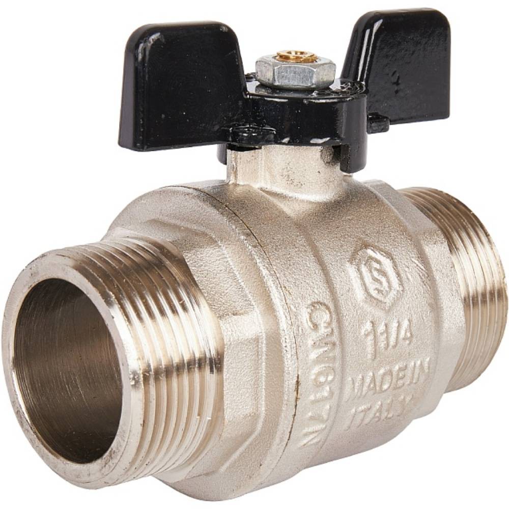 Кран шаровой полнопроходной STOUT 1 1/4 НР-НР ручка бабочка SVB-0006-000032