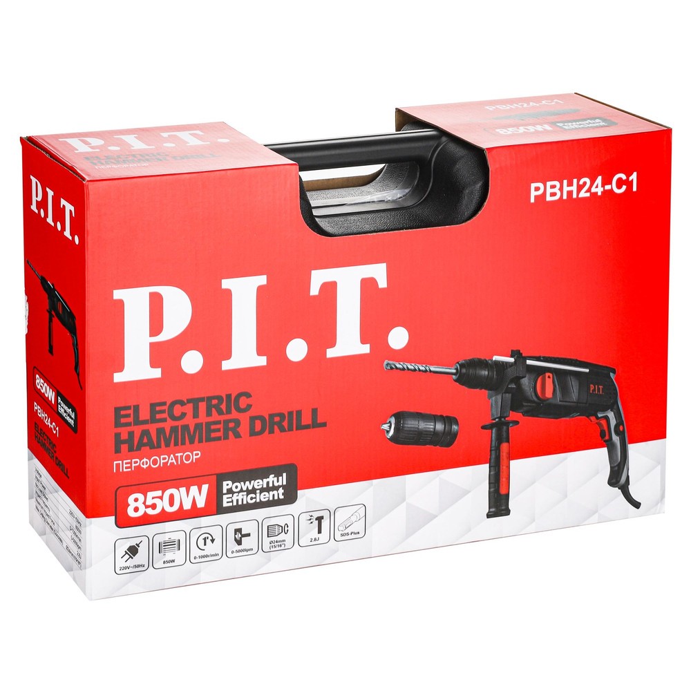 Перфоратор P.I.T. МАСТЕР PBH24-C1 850 Вт 2.4 Дж быстросъемный патрон PBH24-C1