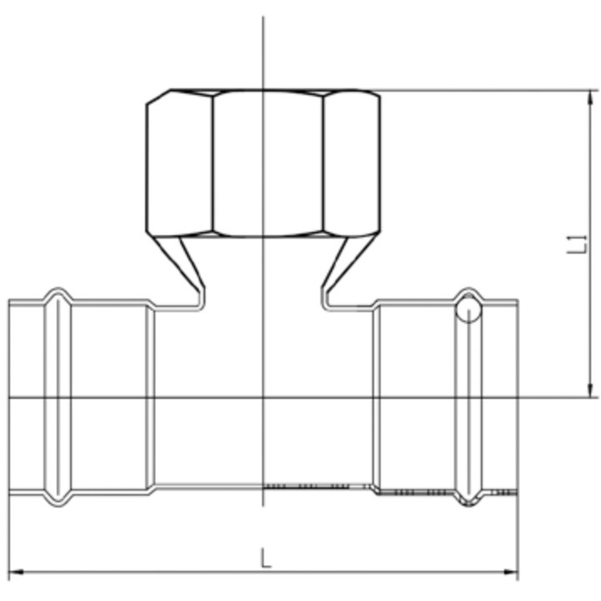 Тройник пресс VIEIR VER-PRO из нержавеющей стали 15х1/2х15 мм вн. р. 1450972