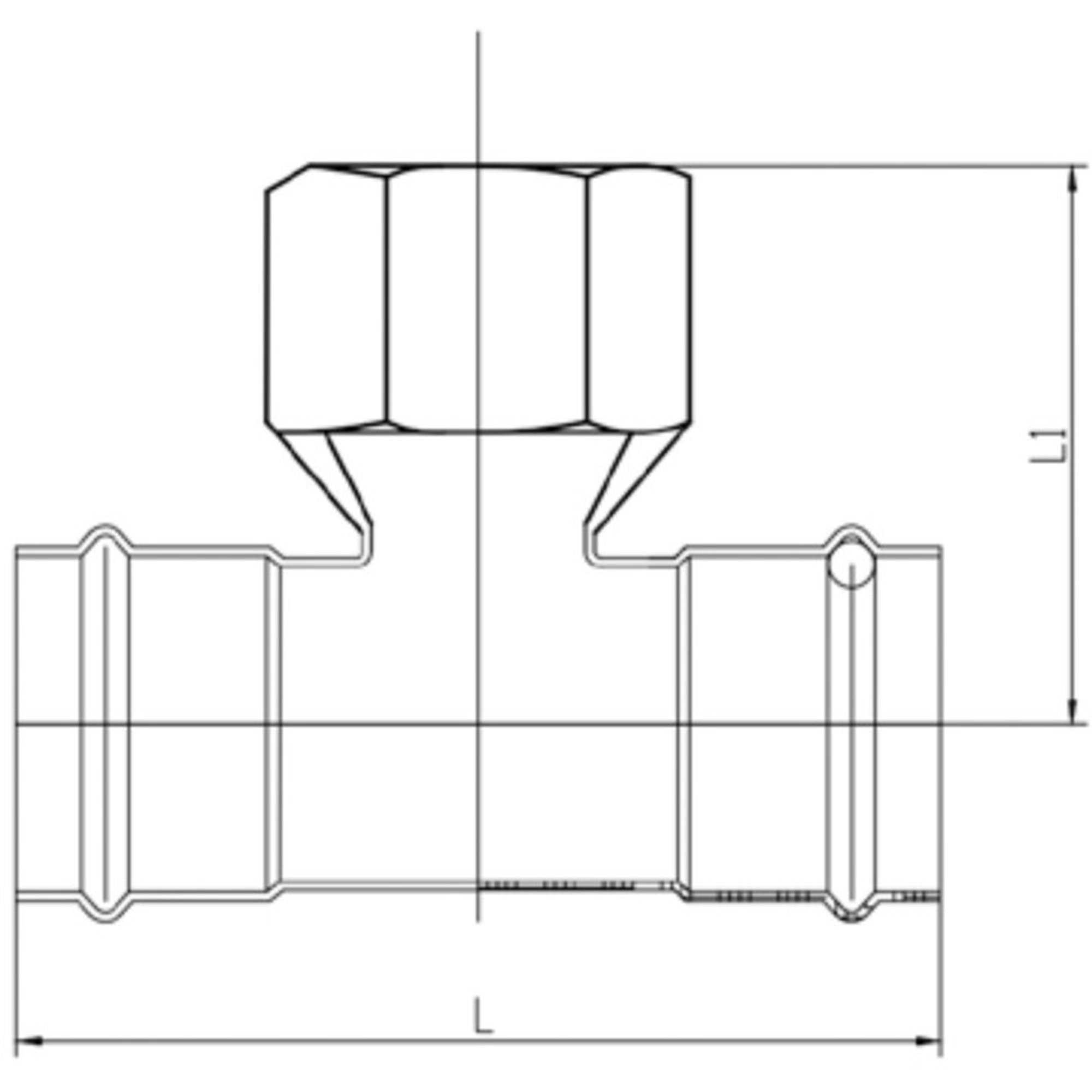 Тройник пресс VIEIR VER-PRO из нержавеющей стали 18х1/2х18 мм вн. р. 1450973