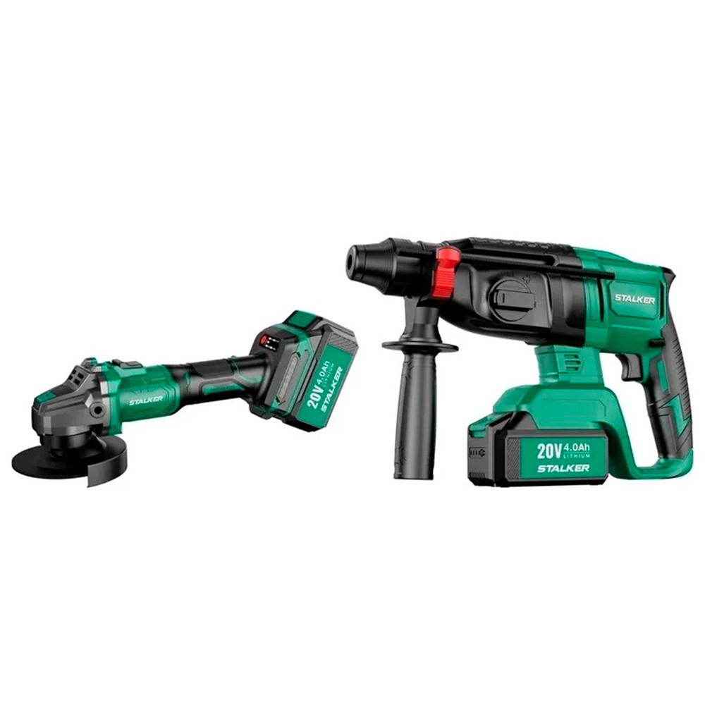 Набор аккумуляторного инструмента STALKER Kit AG20-125 Li BL + RH20 Li BL