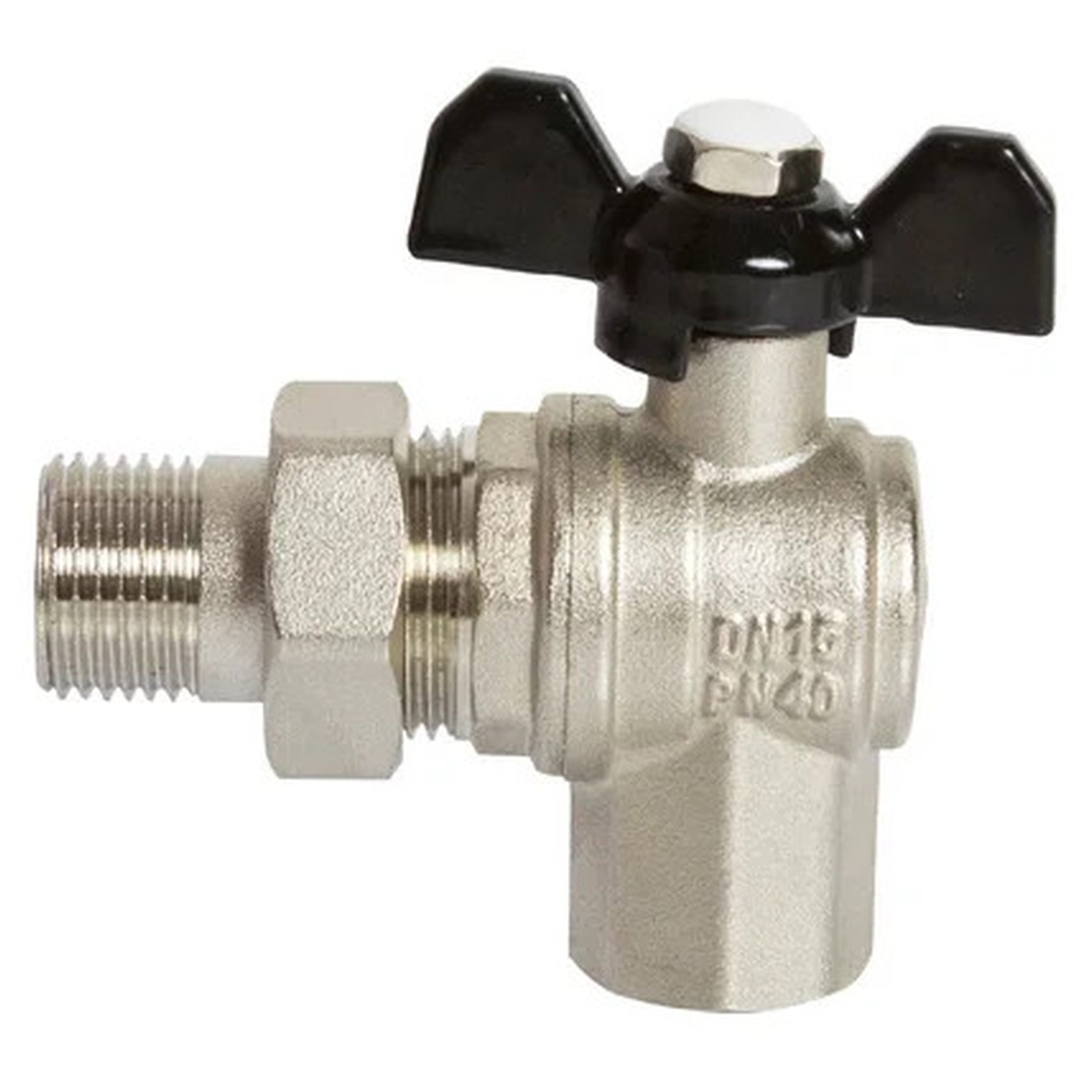 Кран шаровой угловой VRT со сгоном 1/2 бабочка НС-1434956