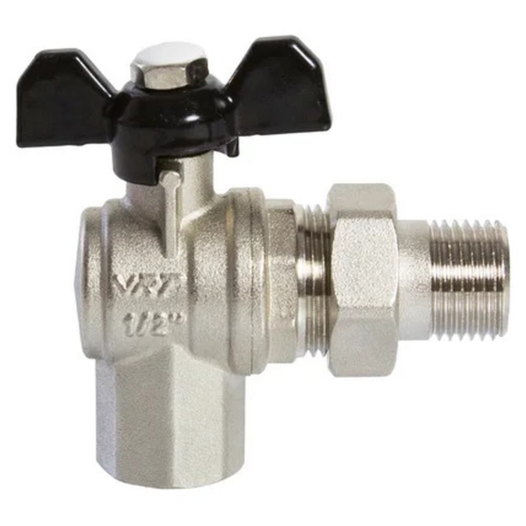 Кран шаровой угловой VRT со сгоном 1/2 бабочка НС-1434956