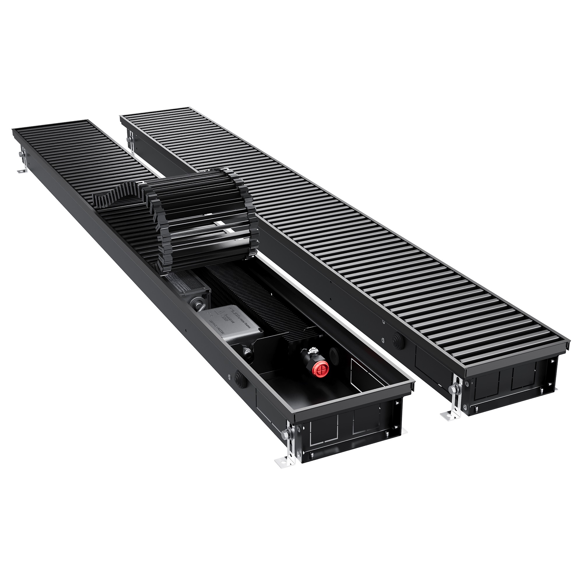 Конвектор внутрипольный Royal Thermo ATRIUM TURBO 80x180x1400 мм инверторный черный НС-1720504