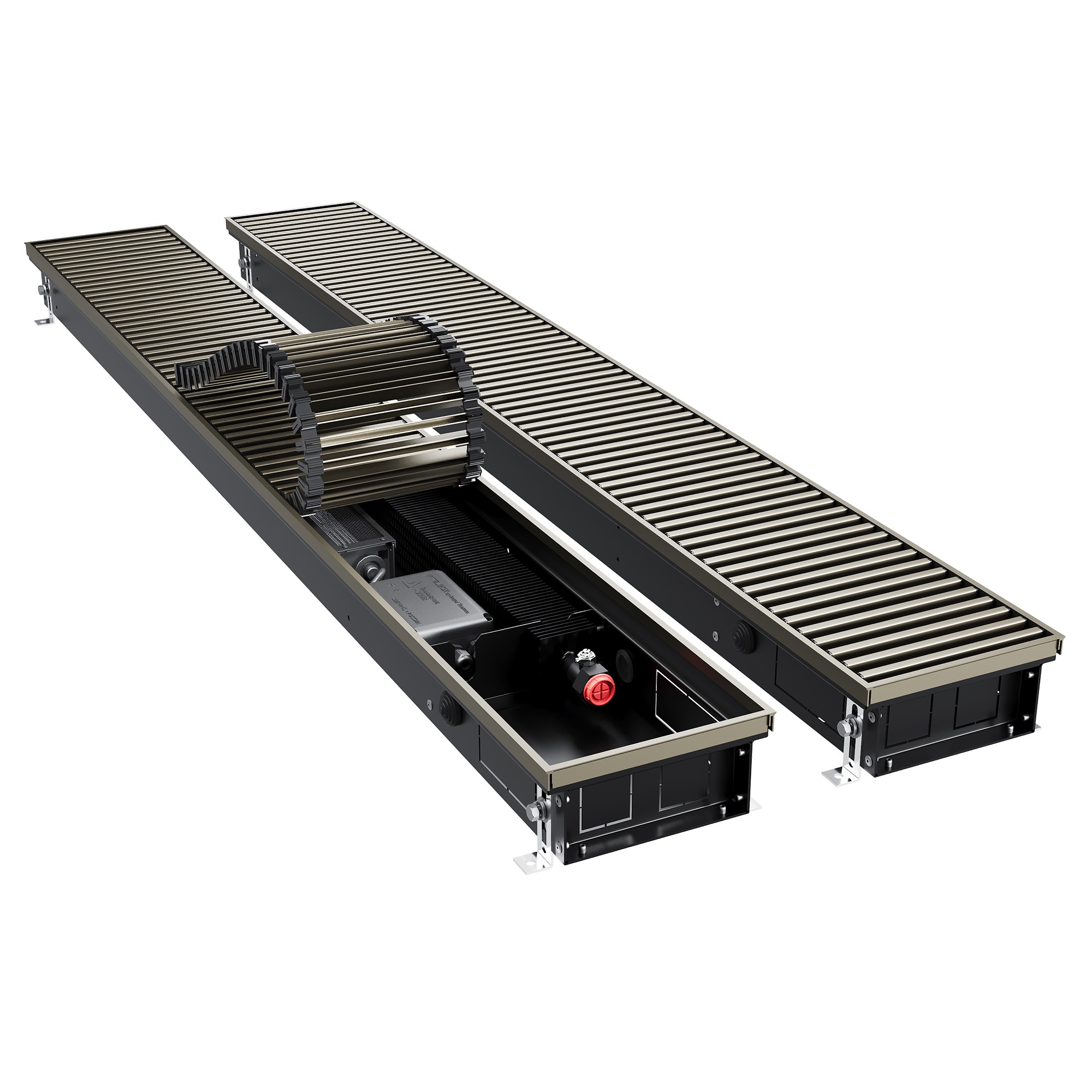 Конвектор внутрипольный Royal Thermo ATRIUM TURBO 80x180x1500 мм инверторный темно-коричневый НС-1720551