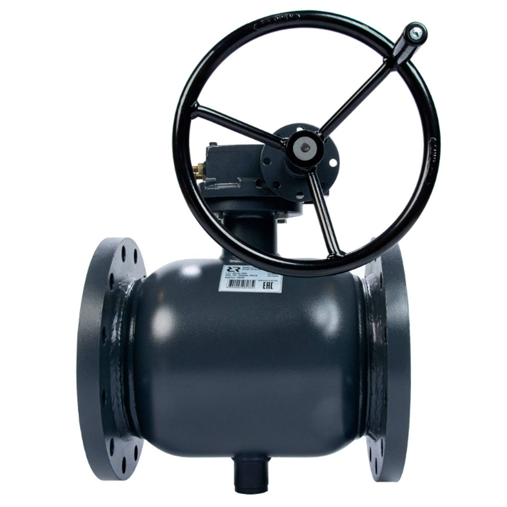 Кран шаровой стальной Ридан RJIP Premium FF DN 125 PN 16 фланцевый с редуктором 065N0152R