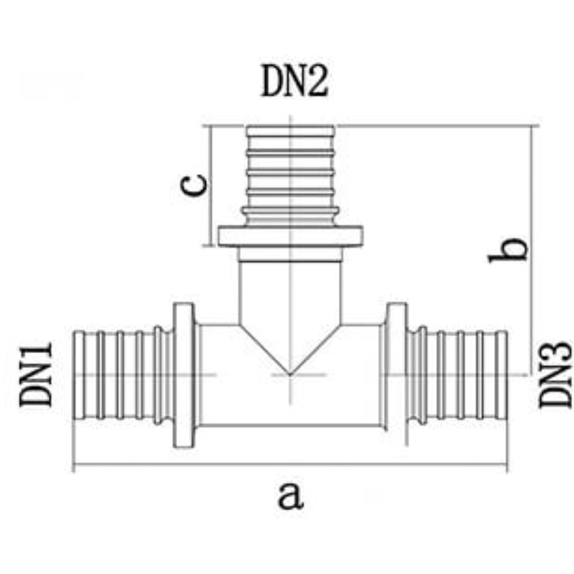 Тройник аксиальный переходной ONE PLUS латунный 20х20х16 мм НС-1691837