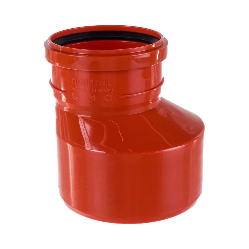 Переход эксцентрический для наружной канализации Политэк 160/110 мм 160160110