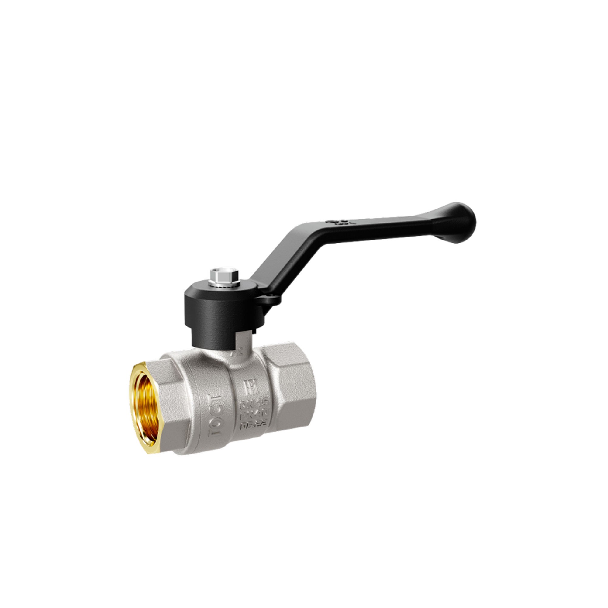 Кран шаровой латунный LD Pride 47.40.В-В.Р Ду 40 Ру 25 вн-вн рычаг с биркой 47.40.В-В.Р