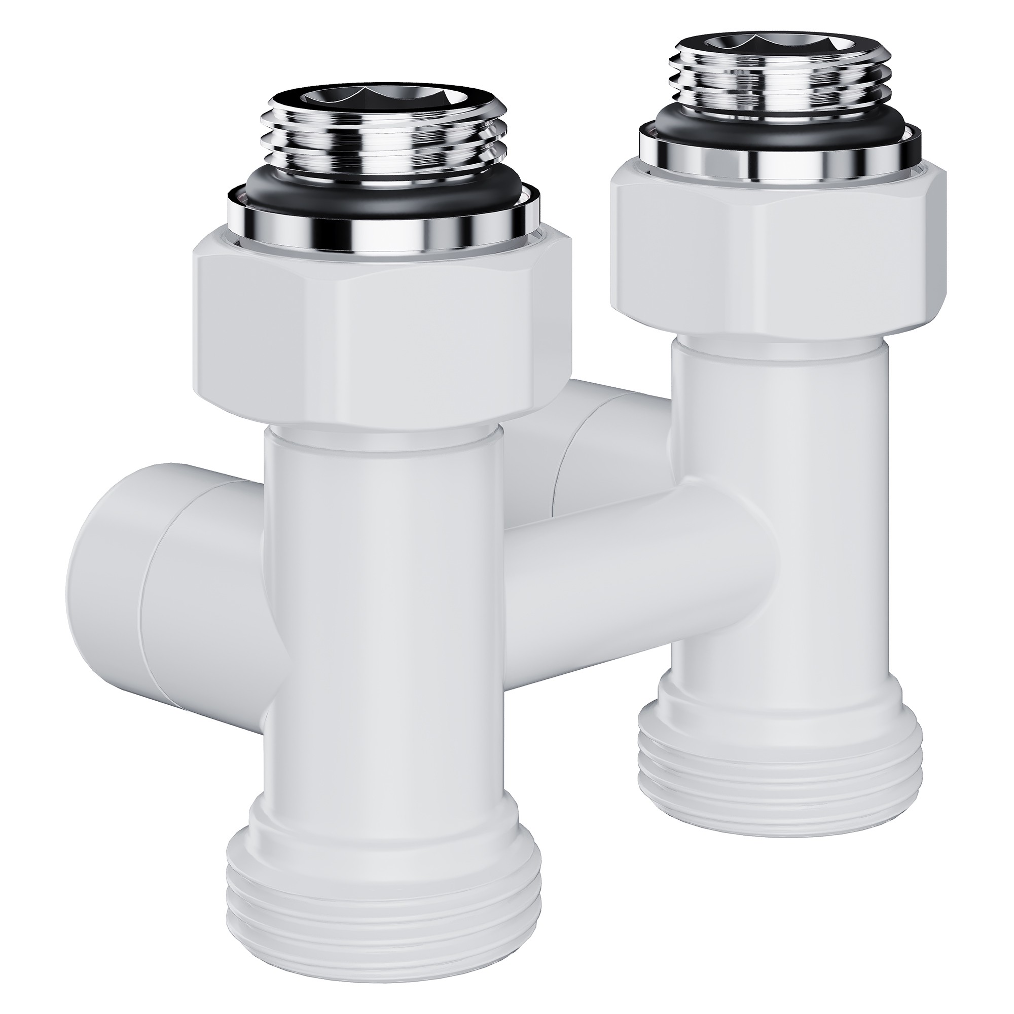 Узел нижнего подключения Royal Thermo Design прямой 1/2 x 3/4 EK белый RTE 07.00101