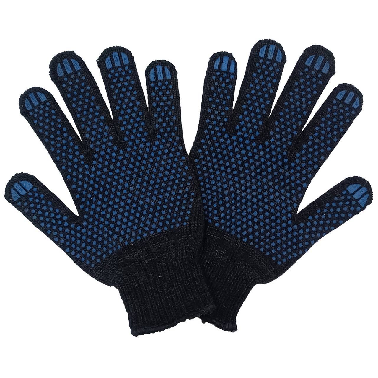 Перчатки трикотажные с ПВХ Профи Лайт 10 класс 5 нитей черные (10 пар) 1514289