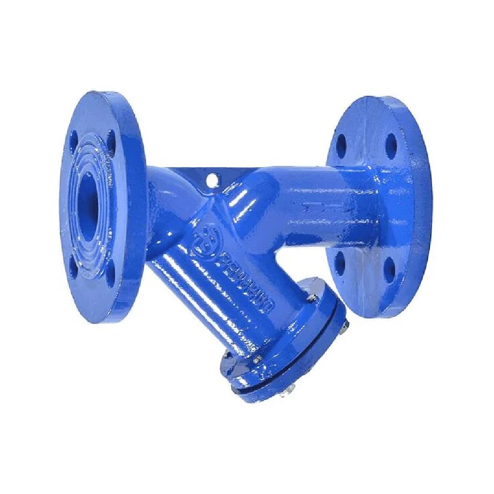 Фильтр сетчатый Y-образный чугунный Benarmo ФСФ 5010 Ду150 Ру16 фланцевый со сливной пробкой 5010-150