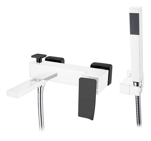 Смеситель для ванны Boheme Q настенный хром черный 143-CRB.2