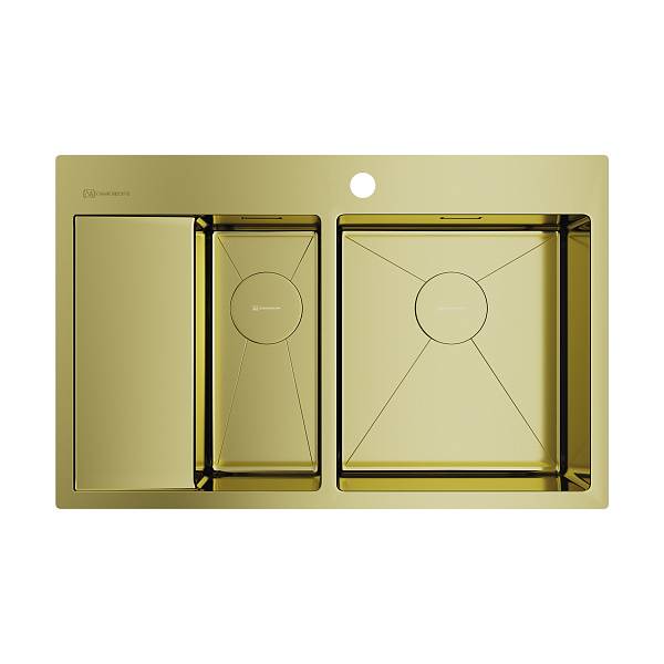 Кухонная мойка Omoikiri Akisame 78-2-R-LG 78x51 см нержавеющая сталь светлое золото 4973088