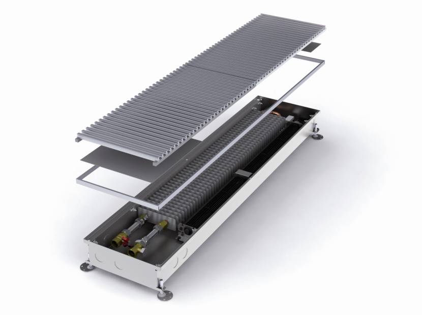 Конвектор внутрипольный MINIB RT с вентилятором T80 80х243х1500 мм 1278101