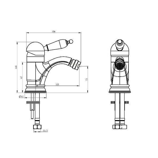 Смеситель для биде Boheme Crystal бронза 306-CRST