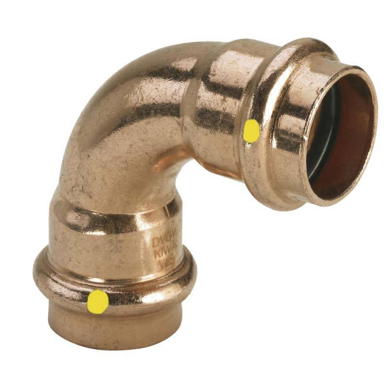 Отвод пресс медный Viega Profipress G 22 мм 90° 345488