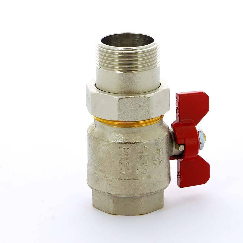 Кран шаровой Tiemme НВ с разъемным соединением для коллектора бабочка 1 1/4 2120004