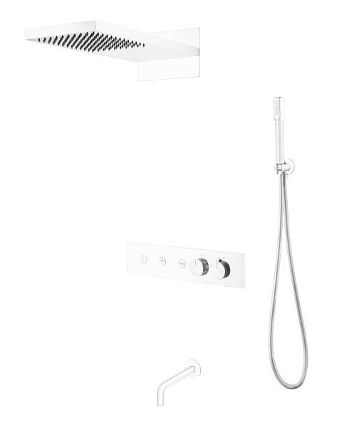 Душевая система встроенная Boheme Fusion с термостатом 3-позиционная белый матовый 131-2-MW