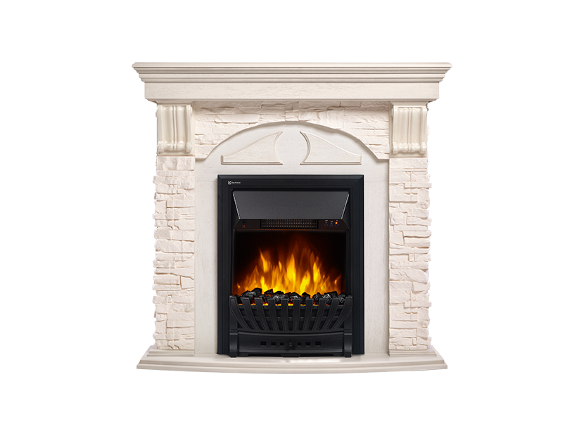 Портал для камина Firelight Torre Classic белый шпон беленый дуб 1141395