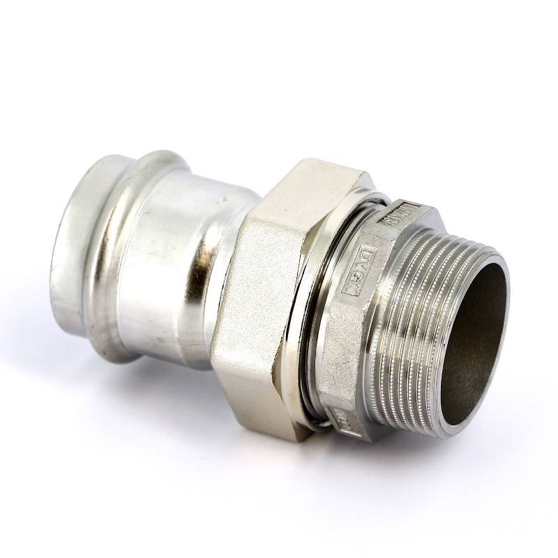 Муфта разъемная Viega Sanpress Inox 42x1 1/2 пресс-НР нержавеющая сталь 438357