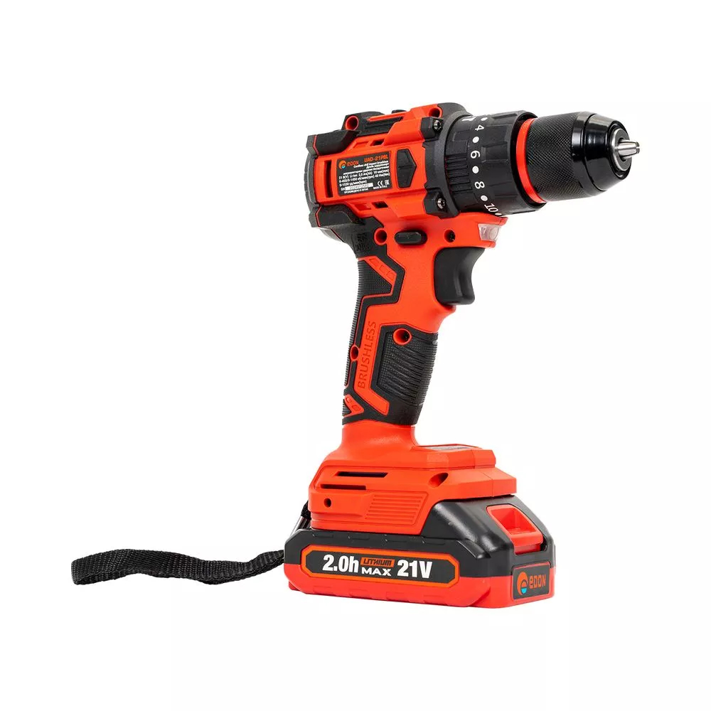 Аккумуляторная дрель-шуруповерт Edon UAD-21PBL бесщеточная UAD-21PBL