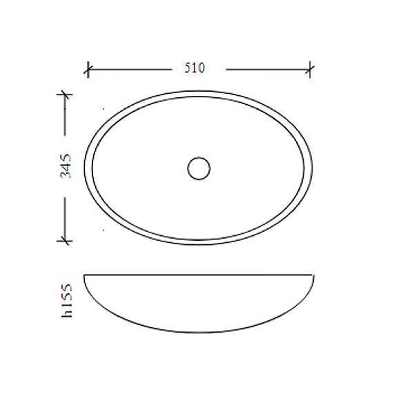 Раковина мебельная Boheme Monaco овальная 51х34,5х15,5 см черный 813-B