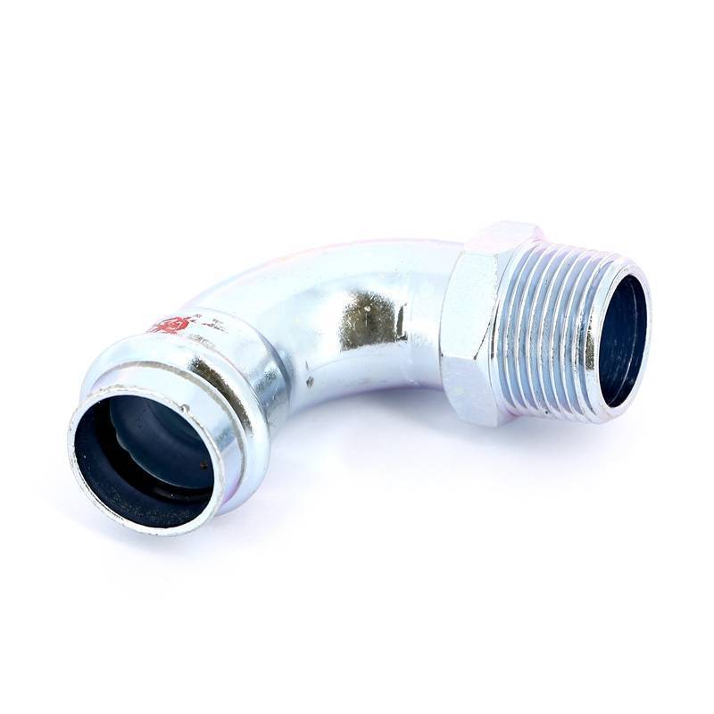 Угольник пресс с наружной резьбой IBP Bänninger B Press Carbon 22 x 3/4 оцинкованная сталь PC4001G0220600