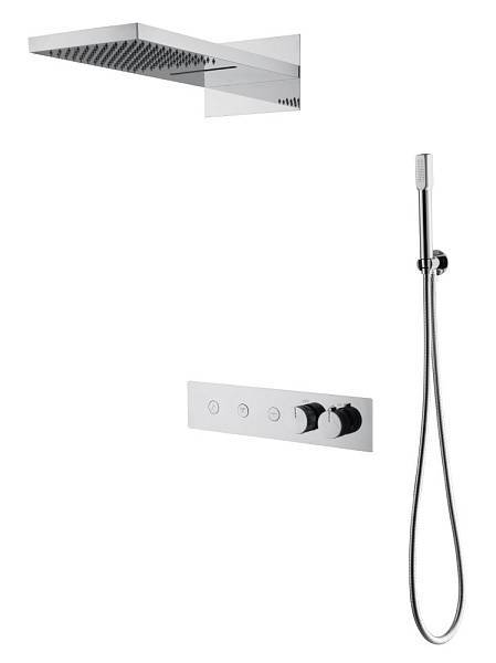 Душевая система встроенная Boheme Fusion с термостатом 3-позиционная хром 131-CR