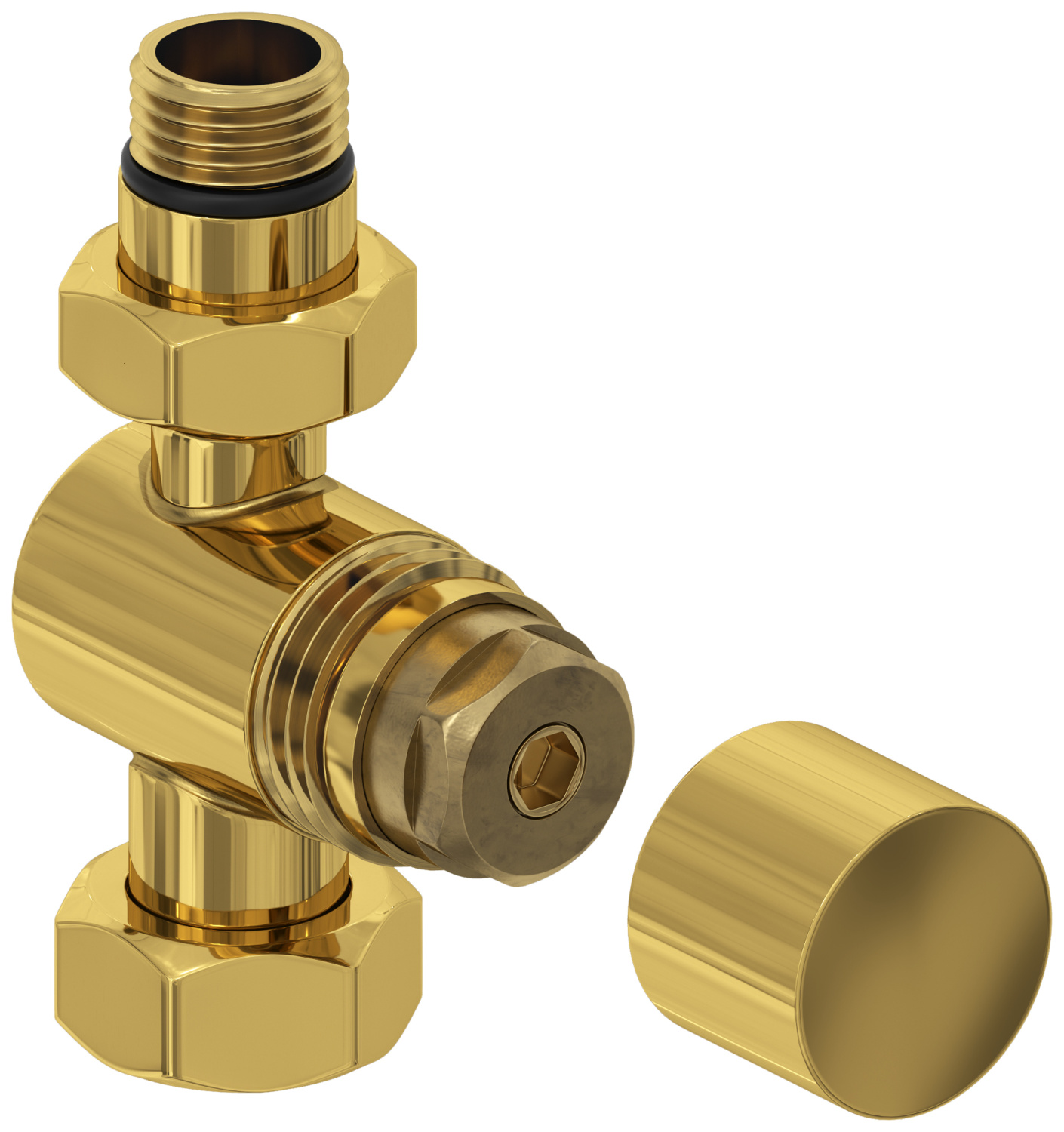 Вентиль регулирующий Сунержа прямой шестигранник G 1/2 x G 3/4 золото глянец 03-1405-1234