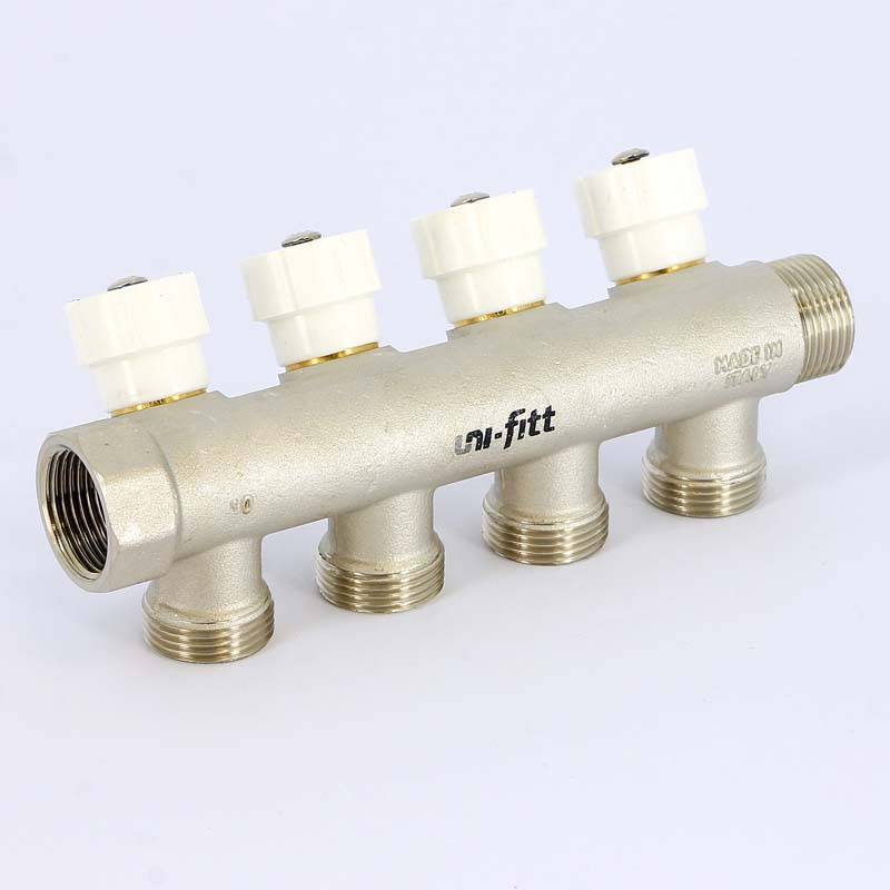 Коллектор с вентилями Uni-Fitt 3/4 4 выхода 3/4 EK 40 мм 402N3340