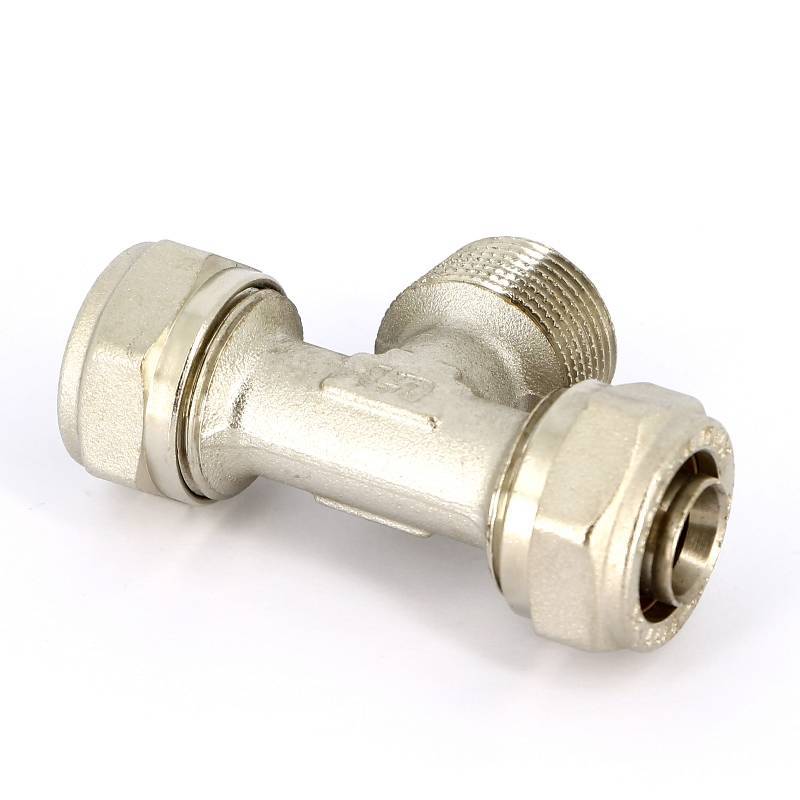 Тройник обжимной Uni-Fitt никелированный 20x3/4x20 наружная резьба 668N7370