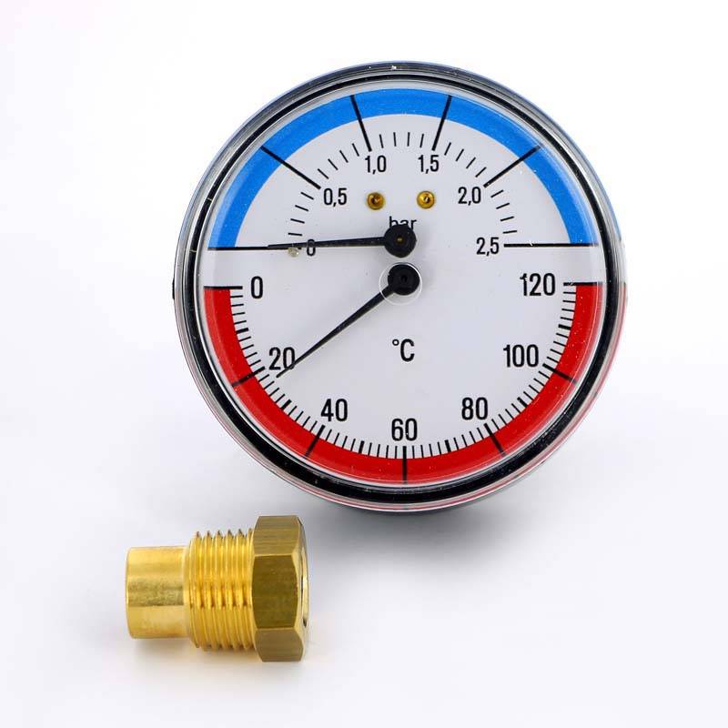 Термоманометр аксиальный Watts F+R 818 2.5 бар 120 °C 1/2 10009463