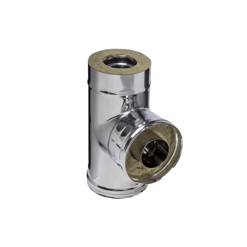 Тройник сэндвич 90° Ferrum Ø150х210 мм AISI 304/0,8 мм + нерж Af4452