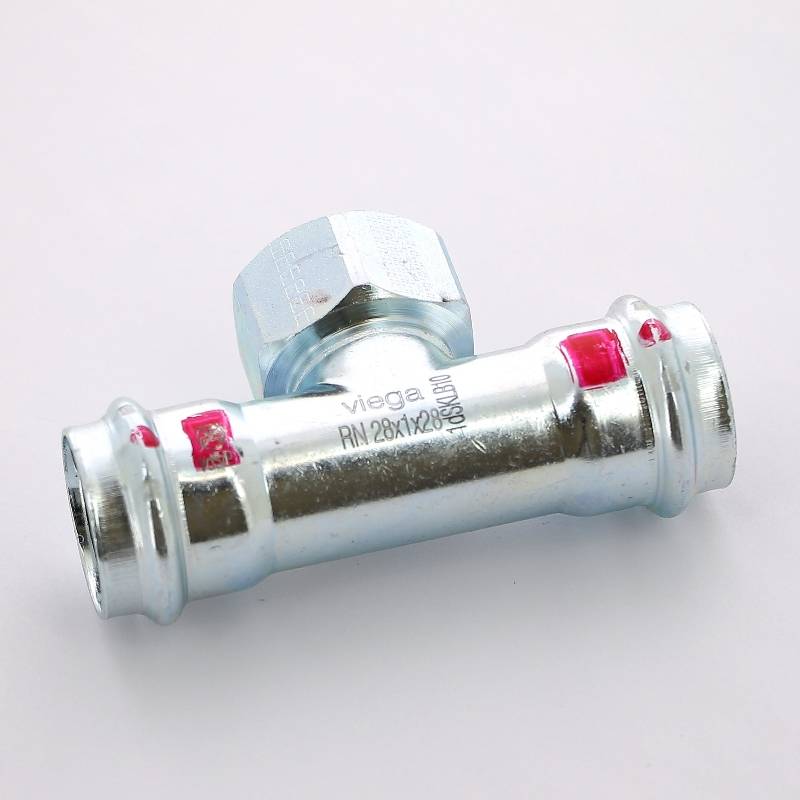 Тройник пресс-ВР оцинкованная сталь Viega Prestabo 28х1х28 мм 688134