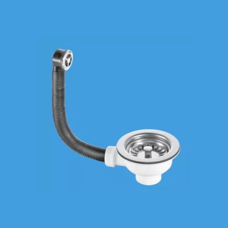 Слив-перелив для раковины McAlpine L=235 мм решетка 113 мм хром OF2-113SCL